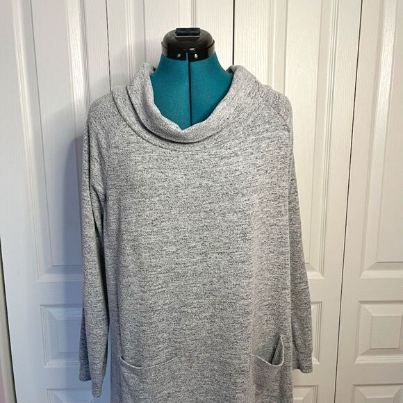 Soft Surrounding Brianne Sweater Cowl Neck Long Sleeve Patch Pocket Dress - Picture 6 of 14